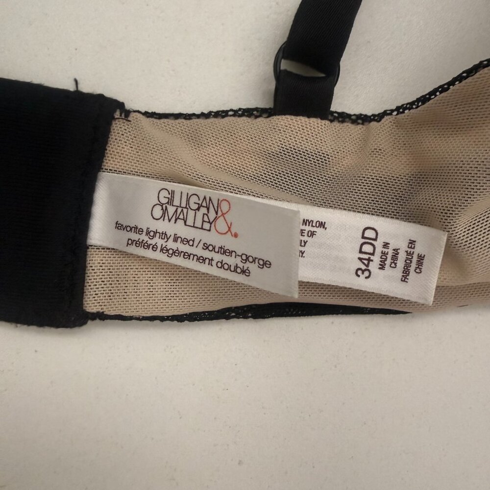 Gilligan & O’Malley Lace Push-Up Bra | Black | Size 34DD - Picture 7 of 8
